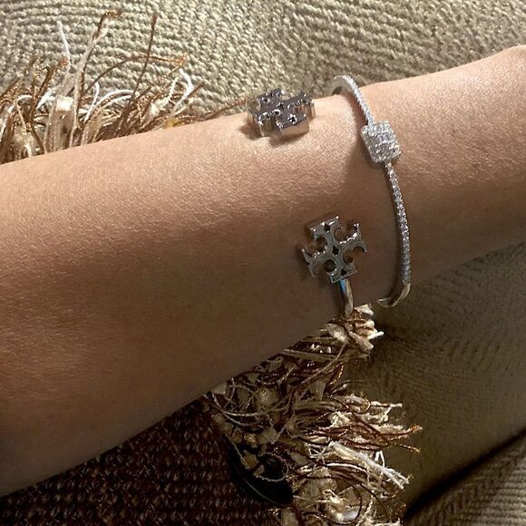 TORY BURCH KIRA SILVER CUFF BRACELET - Picture 2 of 5